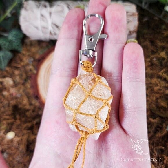 Raw Citrine Crystal Keychain #3 - Picture 2 of 2